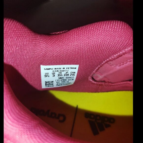 Adidas Jazzberry Jam Red Black Crayola Free To Create Lace Up Sneakers Youth 3.5 - Picture 7 of 7